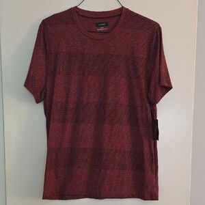 Alfani Maroon Short Sleeve Tee Classic Crew Neck